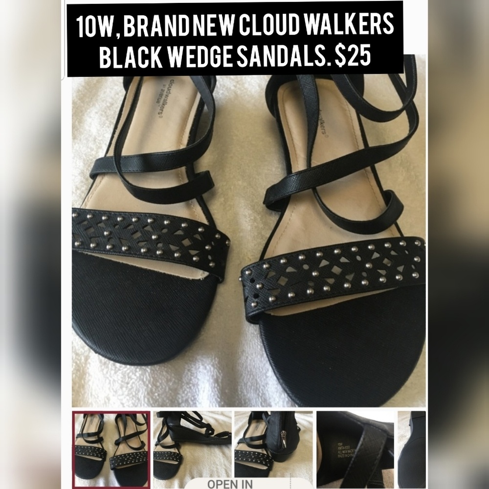 New, cloud walker brand sandals.  10.5 wide.